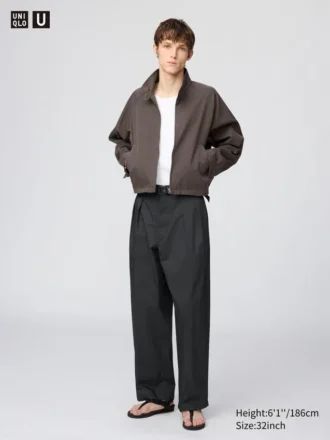 Pantalones anchos plisados para hombre