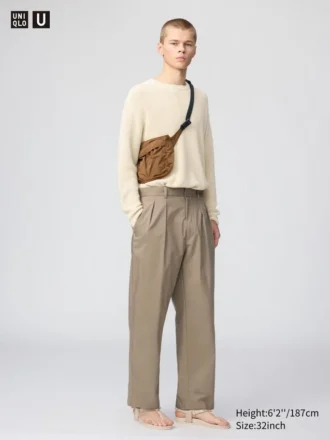 Pantalones anchos plisados para hombre