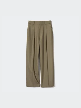 Pantalones anchos plisados para mujer