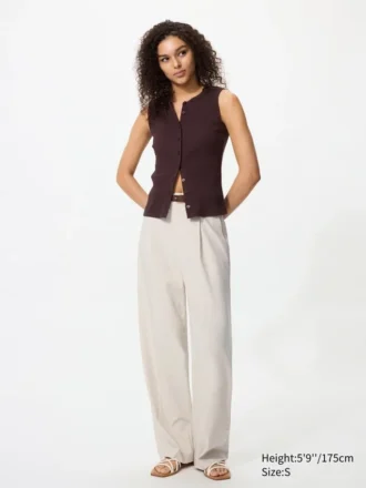 Pantalones anchos plisados para mujer | Tallas altas