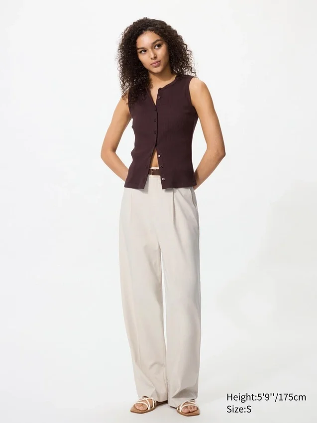 Pantalones anchos plisados para mujer | Tallas altas Pantalones anchos plisados para mujer | Tallas altas