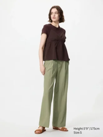 Pantalones anchos plisados para mujer | Tallas altas