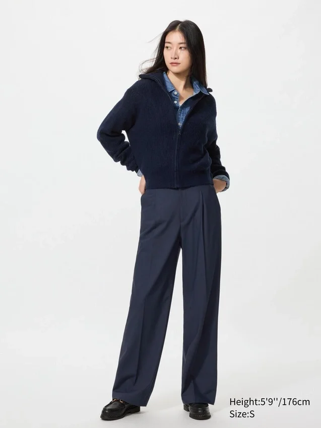 Pantalones anchos plisados para mujer | Tallas altas Pantalones anchos plisados para mujer | Tallas altas