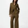 Pantalones cómodos de mezcla de lino para mujer Pantalones cómodos de mezcla de lino para mujer