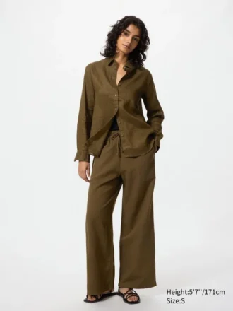 Pantalones cómodos de mezcla de lino para mujer Pantalones cómodos de mezcla de lino para mujer