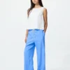 Pantalones cómodos de mezcla de lino para mujer Pantalones cómodos de mezcla de lino para mujer