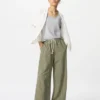 Pantalones cómodos de mezcla de lino para mujer | A rayas Pantalones cómodos de mezcla de lino para mujer | A rayas