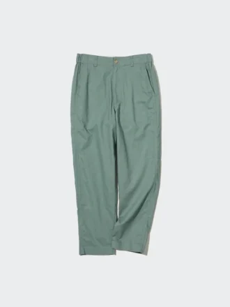Pantalones cónicos de lino y algodón para mujer