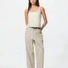 Pantalones cónicos de lino y algodón para mujer Pantalones cónicos de lino y algodón para mujer