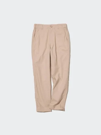 Pantalones cónicos de lino y algodón para mujer