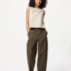 Pantalones cónicos de lino y algodón para mujer Pantalones cónicos de lino y algodón para mujer