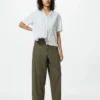 Pantalones cónicos de lino y algodón para mujer Pantalones cónicos de lino y algodón para mujer