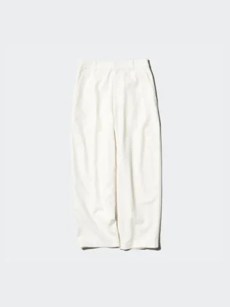Pantalones cónicos de lino y algodón para mujer