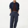 Pantalones cónicos de lino y algodón para mujer | A rayas Pantalones cónicos de lino y algodón para mujer | A rayas