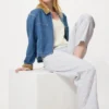 Pantalones cónicos de lino y algodón para mujer | A rayas Pantalones cónicos de lino y algodón para mujer | A rayas