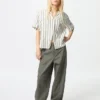 Pantalones cónicos de lino y algodón para mujer | Talla alta Pantalones cónicos de lino y algodón para mujer | Talla alta