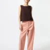 Pantalones cónicos de lino y algodón para mujer | Talla alta Pantalones cónicos de lino y algodón para mujer | Talla alta