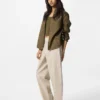 Pantalones cónicos de lino y algodón para mujer | Talla alta Pantalones cónicos de lino y algodón para mujer | Talla alta