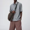 Pantalones cortos anchos plisados para hombre | 12,5″