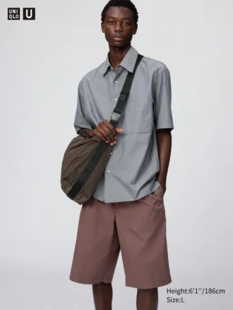 Pantalones cortos anchos plisados para hombre | 12,5″