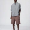 Pantalones cortos anchos plisados para hombre | 12,5″