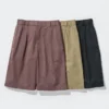 Pantalones cortos anchos plisados para hombre | 12,5″