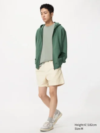 Pantalones cortos cómodos de mezcla de lino para hombre | 5″