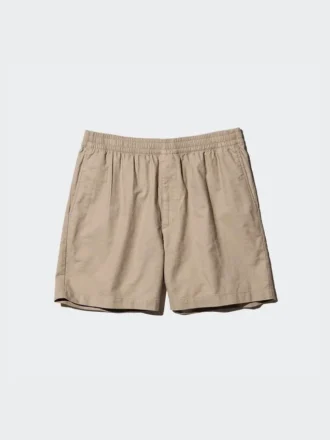 Pantalones cortos cómodos de mezcla de lino para hombre | 5″