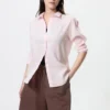 Pantalones cortos cómodos de mezcla de lino para mujer