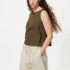Pantalones cortos cómodos de mezcla de lino para mujer