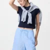 Pantalones cortos cómodos de mezcla de lino para mujer