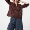 Pantalones cortos cómodos de mezcla de lino para mujer