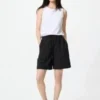 Pantalones cortos cómodos de mezcla de lino para mujer