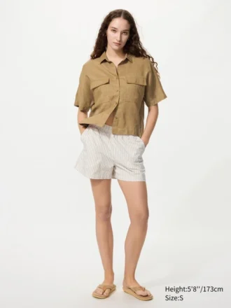 Pantalones cortos de algodón para mujer | Rayas