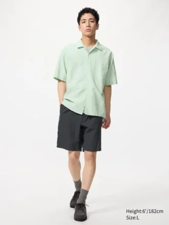 Pantalones cortos de mezcla de lino para hombre | 9,5″