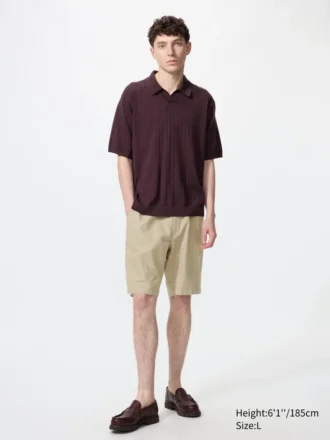 Pantalones cortos de mezcla de lino para hombre | 9,5″