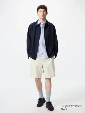 Pantalones cortos de mezcla de lino para hombre | 9,5″