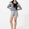Pantalones cortos de punto acanalado lavables para mujer