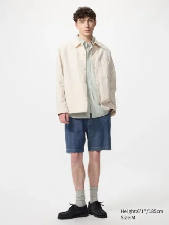 Pantalones cortos elásticos unisex | Denim | 20 cm