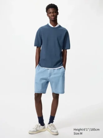 Pantalones cortos elásticos unisex | Denim | 20 cm