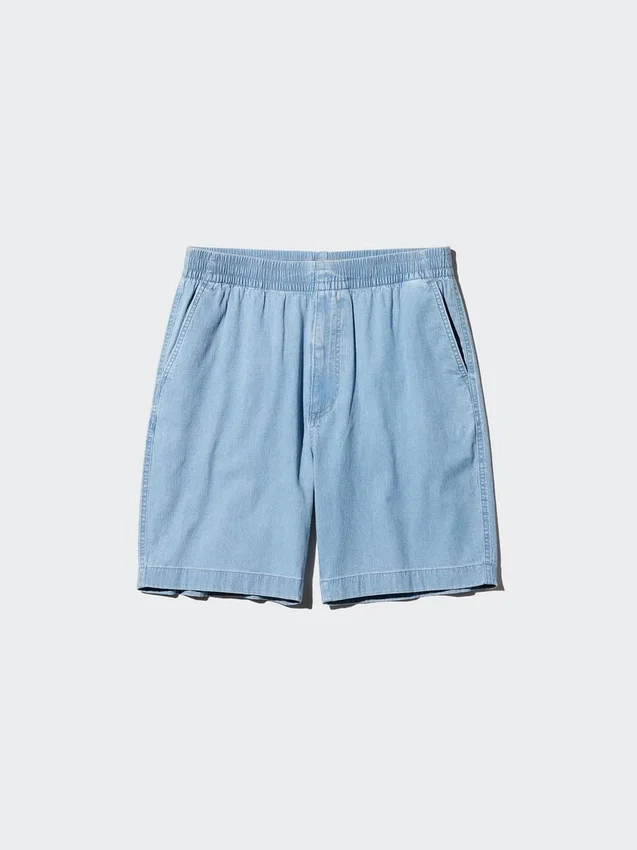 Pantalones cortos elásticos unisex | Denim | 20 cm Pantalones cortos elásticos unisex | Denim | 20 cm