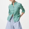 Pantalones cortos fáciles de llevar de mezcla de lino para mujer | Rayas