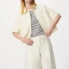 Pantalones cortos largos plisados de jersey para mujer