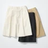 Pantalones cortos largos plisados de jersey para mujer
