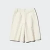 Pantalones cortos largos plisados de jersey para mujer