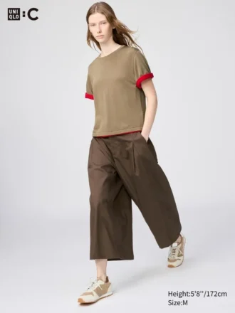 Pantalones culotte de algodón para mujer