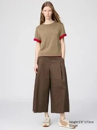 Pantalones culotte de algodón para mujer
