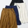Pantalones culotte de mezcla de lino para mujer Pantalones culotte de mezcla de lino para mujer