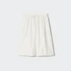 Pantalones culotte de mezcla de lino para mujer Pantalones culotte de mezcla de lino para mujer