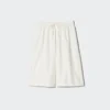 Pantalones culotte de mezcla de lino para mujer Pantalones culotte de mezcla de lino para mujer